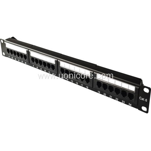 1U 24 ports patch panel with cable management
